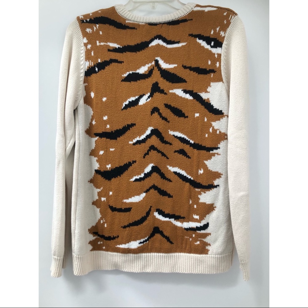 Forever 21 Cream Sweater with Brown Tiger Motif - Picture 2 of 4